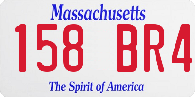 MA license plate 158BR4