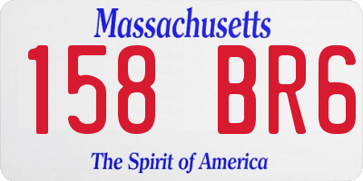 MA license plate 158BR6