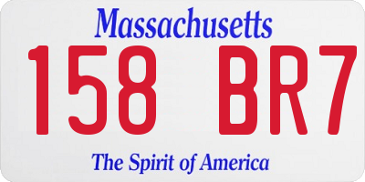 MA license plate 158BR7