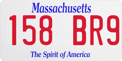 MA license plate 158BR9