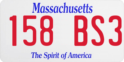 MA license plate 158BS3