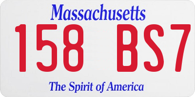 MA license plate 158BS7