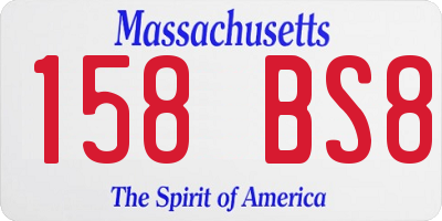 MA license plate 158BS8