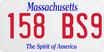 MA license plate 158BS9