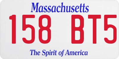 MA license plate 158BT5