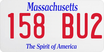 MA license plate 158BU2