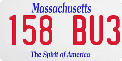 MA license plate 158BU3