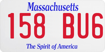 MA license plate 158BU6