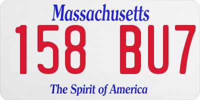 MA license plate 158BU7
