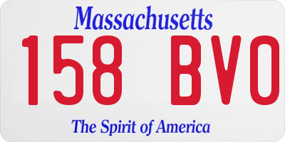 MA license plate 158BV0