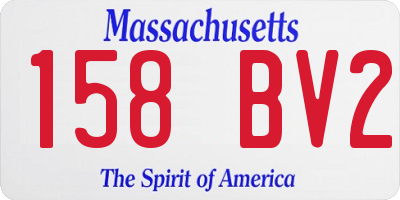 MA license plate 158BV2