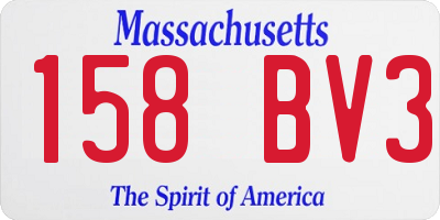 MA license plate 158BV3