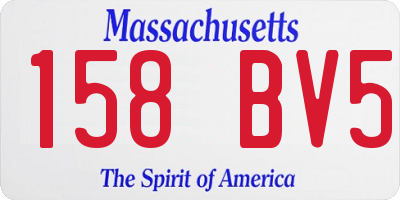 MA license plate 158BV5
