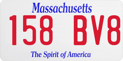 MA license plate 158BV8