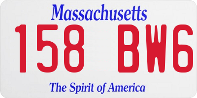 MA license plate 158BW6