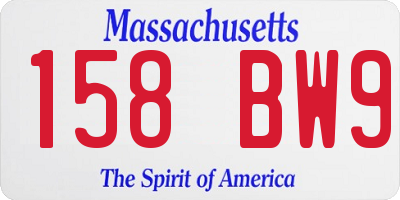 MA license plate 158BW9