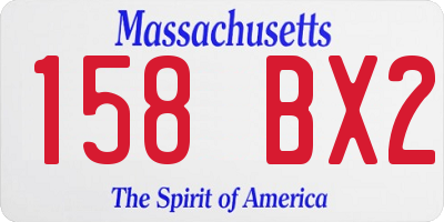 MA license plate 158BX2