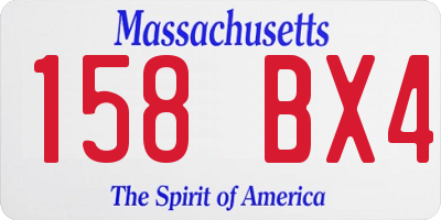 MA license plate 158BX4