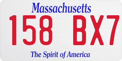 MA license plate 158BX7