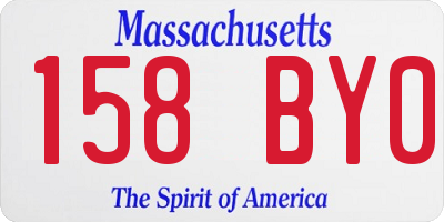 MA license plate 158BY0