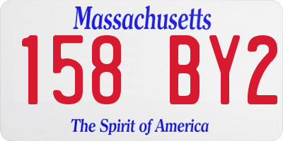 MA license plate 158BY2