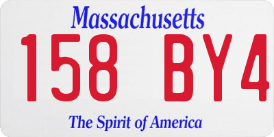 MA license plate 158BY4