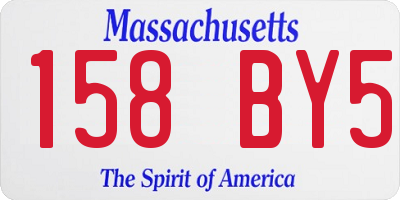 MA license plate 158BY5