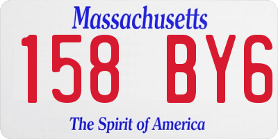 MA license plate 158BY6
