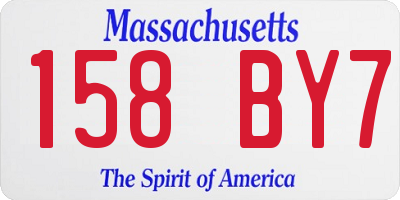 MA license plate 158BY7