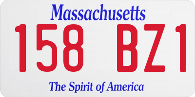 MA license plate 158BZ1