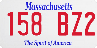 MA license plate 158BZ2