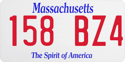 MA license plate 158BZ4