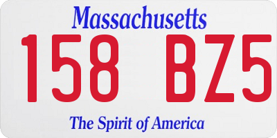 MA license plate 158BZ5
