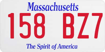 MA license plate 158BZ7