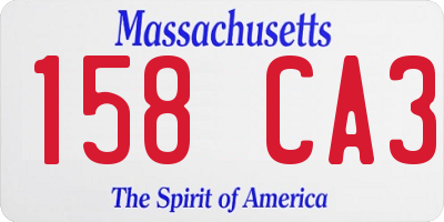 MA license plate 158CA3