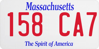 MA license plate 158CA7
