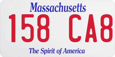 MA license plate 158CA8