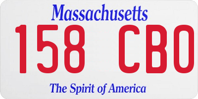 MA license plate 158CB0