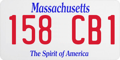 MA license plate 158CB1