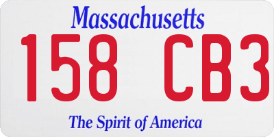 MA license plate 158CB3