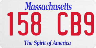 MA license plate 158CB9