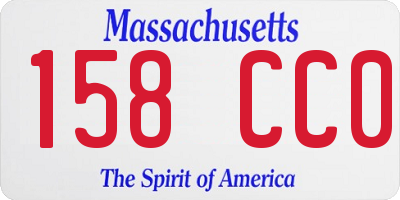 MA license plate 158CC0