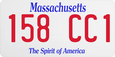 MA license plate 158CC1