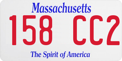 MA license plate 158CC2