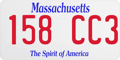 MA license plate 158CC3