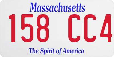 MA license plate 158CC4