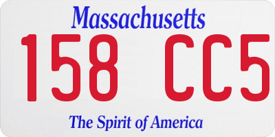 MA license plate 158CC5