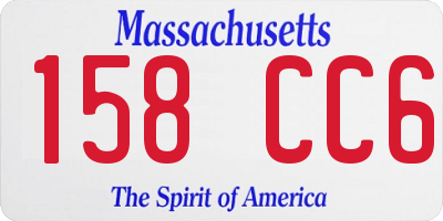 MA license plate 158CC6