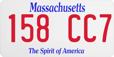 MA license plate 158CC7
