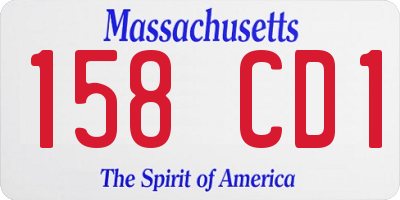 MA license plate 158CD1